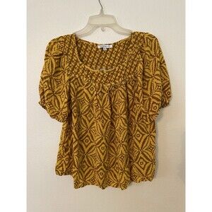 Rose & Olive Women's Yellow Boho Hippie Shirt Size Large